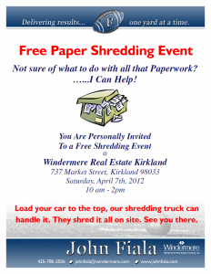 Free Paper Shredding Event 4-7-2012, 10 To 2 - John Fiala Windermere ...