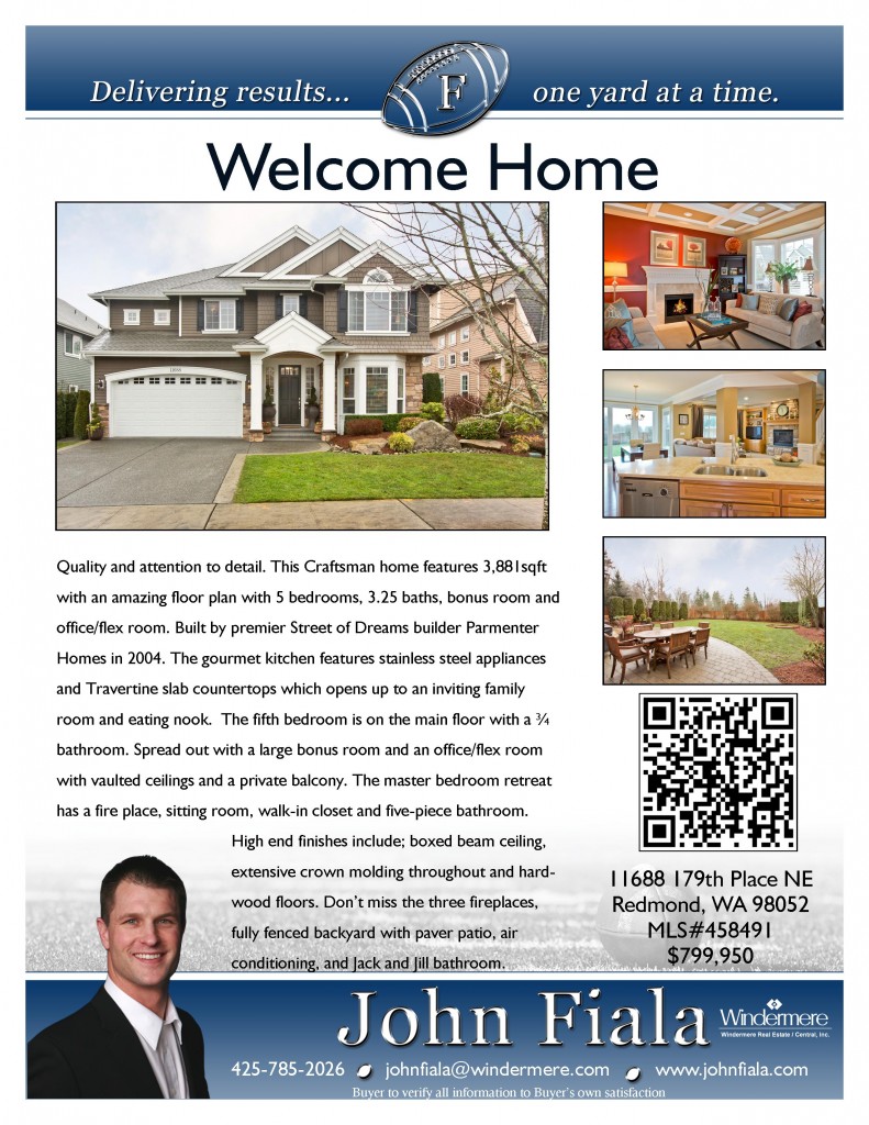 11688 179th Place NE Redmond WA 98052 Presented by John Fiala