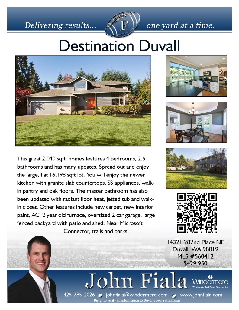 14321 282nd Place NE Duvall, WA 98019Presented by John Fiala