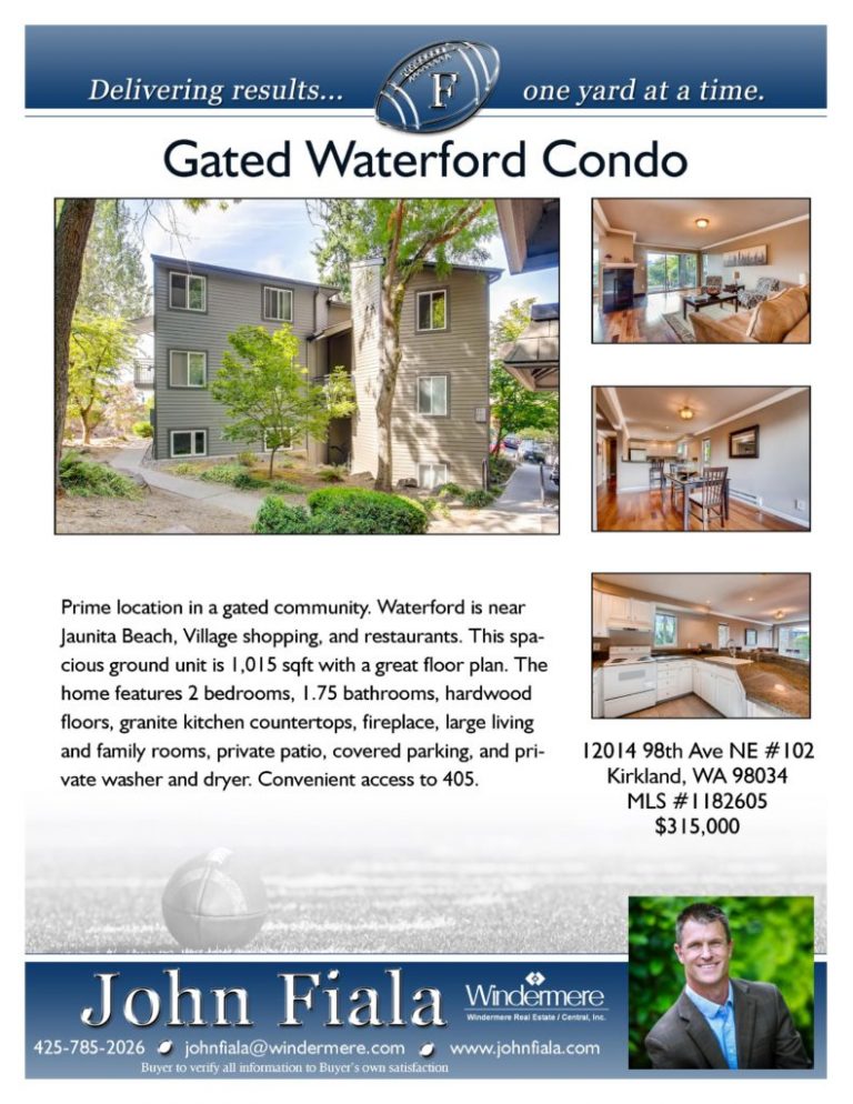 Waterford Condo for Sale in Kirkland, Presented by John Fiala